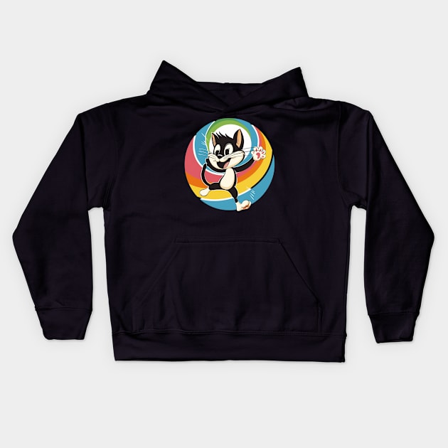 Felix The Cat Antagonists Kids Hoodie by Tosik Art1